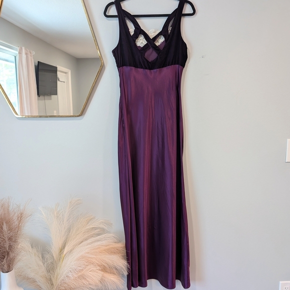 Vintage Zum Zum Purple and Black Women's Evening Dress - Picture 2 of 10
